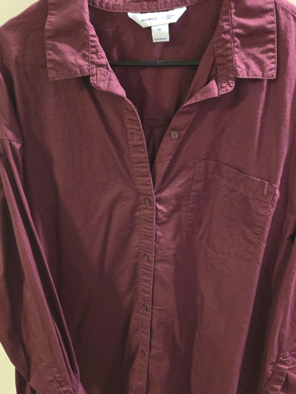Old Navy Men's Casual Button-Down Shirt - Maroon